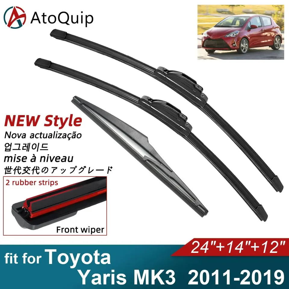 Čepele Wiper Double Gumber Car na roky 2011-2019 Toyota Yaris MK3 predné zadné stieračky čelného skla 2013 2014 2015 2016 2017 2017 2018 2018 2019