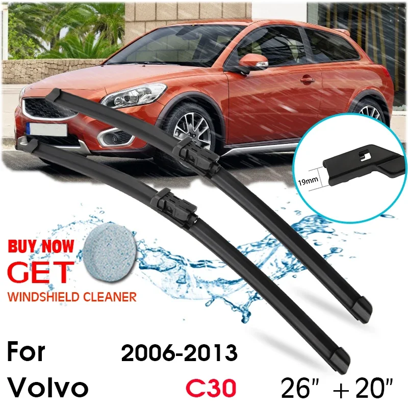 Čepeľ na čepeľ automobilu predné okno Černé sklo gumové kremíkové reklamy pre Volvo C30 2006-2013 LHD / RHD 26 