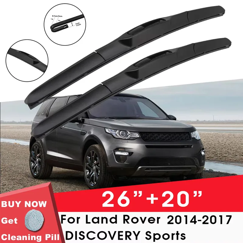 Čepeľ na čepeľ automobilu predné okno Černé sklo gumové doplňovanie pre Land Rover Discovery Sports 2014-2017 26 