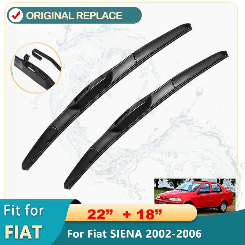 Čepeľ na čepeľ automobilu predné okno Černé sklo gumové kremíkové gélové reklamné stierače pre Fiat Siena 2002-2006 22 