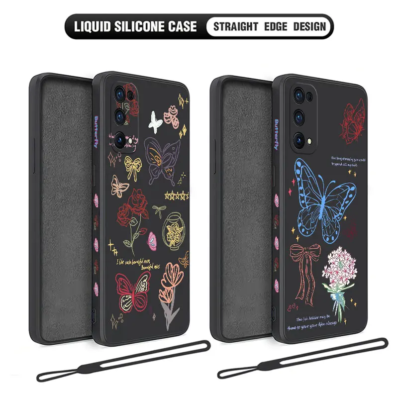 Čerstvý motýľ pre Oppo Realme 11 10 9 9i 8 8i 7i 6 Pro Plus Plus C35 C1 C11 C12 C15 C20 C21Y C25 C25S Cover