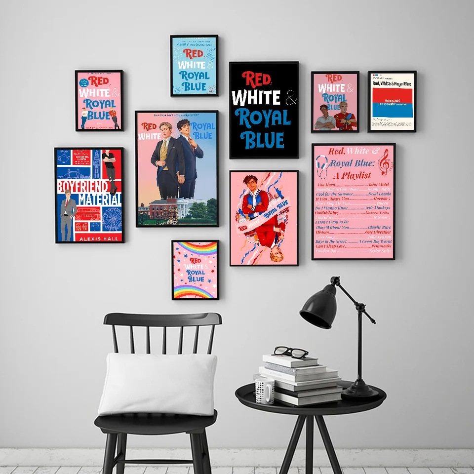 Červená biela a kráľovská modrá vintage plagáty lepivé retro kraft papierové nálepka pre domácich majstrov