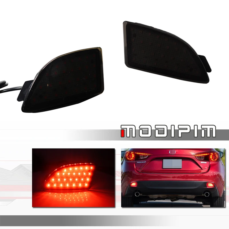 Červená LED LED 3-v-1 Zadný nárazník BRZDE BRKZY SVETLÁ S ODPADNÝM SILDICKÝM SIGNILU A ZADNÉ HASKÉ SVETLO V roku 2013-UP Mazda 3 Axela BM