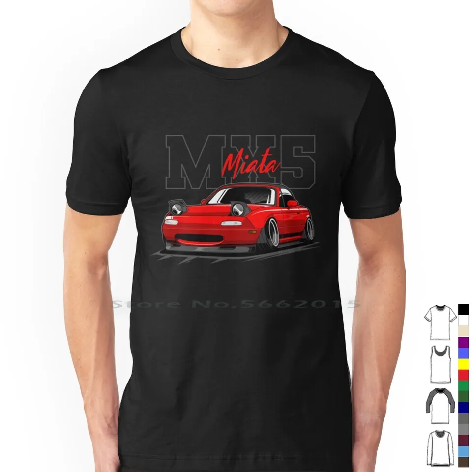 Červená miata jdm car t tričko 100% bavlna miata jdm japonská gtr drifting syntetikeva retrowave mx5 trd postoja Turbo ae 86 krátke dlhé