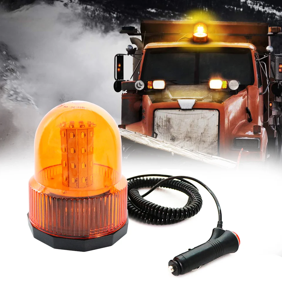 Červená modrá jantárová 40 SMD LED maják výstražné signálne svetlo pre traktor vozidla Rotujúca flash flash núdzová strobe lampa 12v 24v