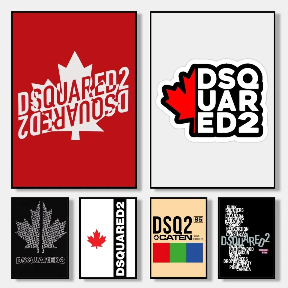 Červená móda Maple Leaf D-DSQuared2 Plagát Wall Wall Art Tlač plagátu Dekoratívne nástenná maľba Moderné domáce dekorácie Darček k narodeninám Darček