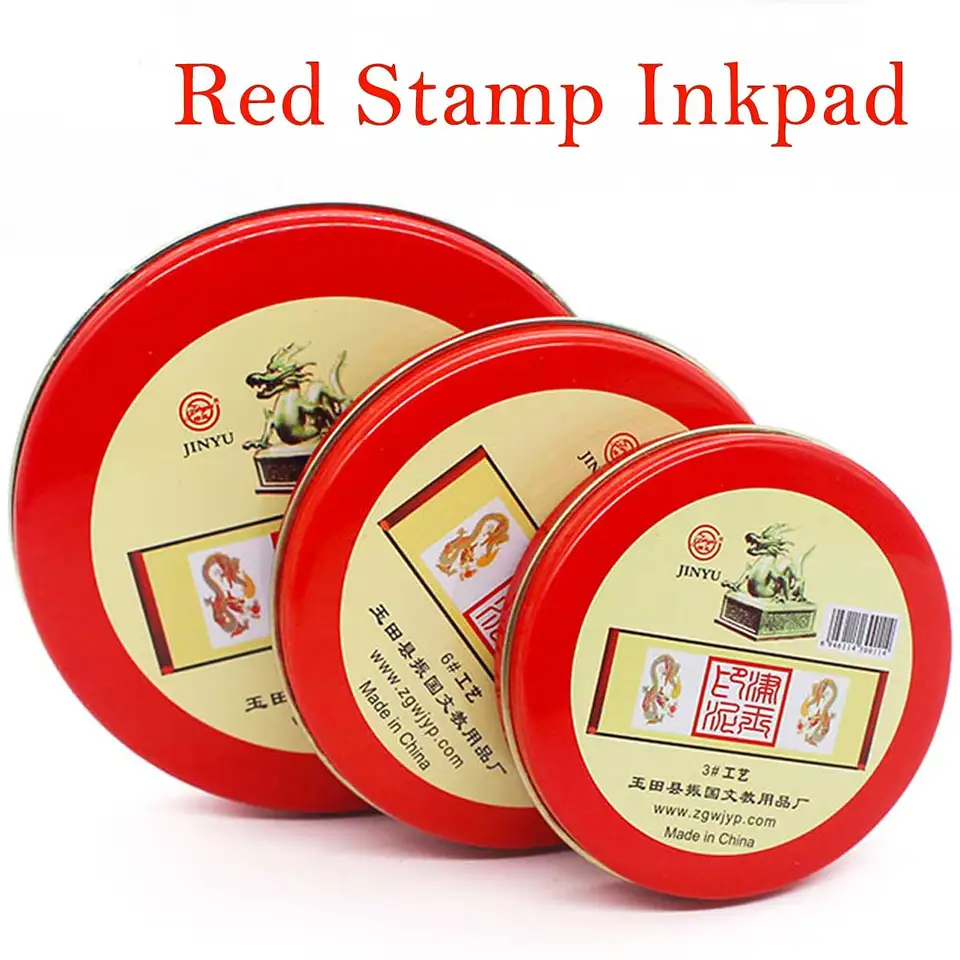 Červená pečiatka Inkpad Fingerprint Inkpad Atrament Pad Pad Scrapbooking Farebná atramentová pečiatka tesniaca dekorácie odtlačky prstov šablón Makin