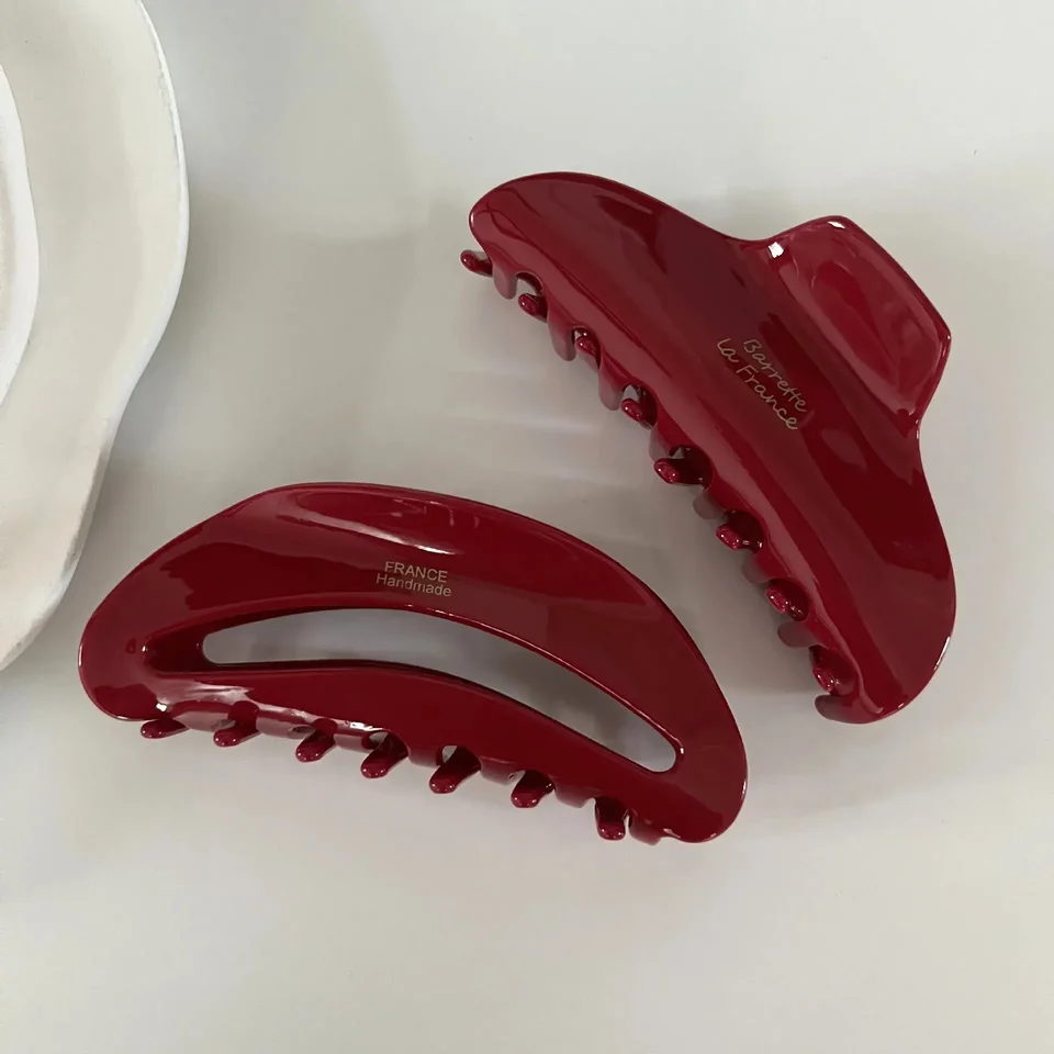 Červená séria Veľká klipka Ženy Hair High-end Sensation Zadný počítač Spoon Card Clip Clip Hair príslušenstvo Grip čela hlavy ručne vyrobená