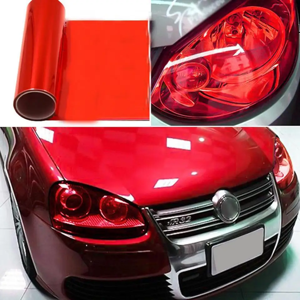 Červené auto svetlo svetlometu zadné svetlo Tint vinyl filmová plechová hmla Zadná žiarovka Zadná lampa Tint Tint Styling