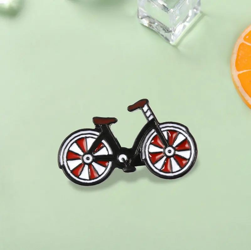 Červené bicykel Smalt Pin Cartoon Bicykel Odznak brošňa klopne pin džínsové džínsy s košeľou golier cool šperky darček pre deti priatelia