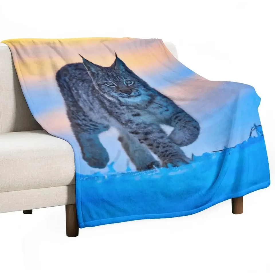 Červené lynx hodte prikrývky na prikrývky na spanie letné posteľné prikrývky