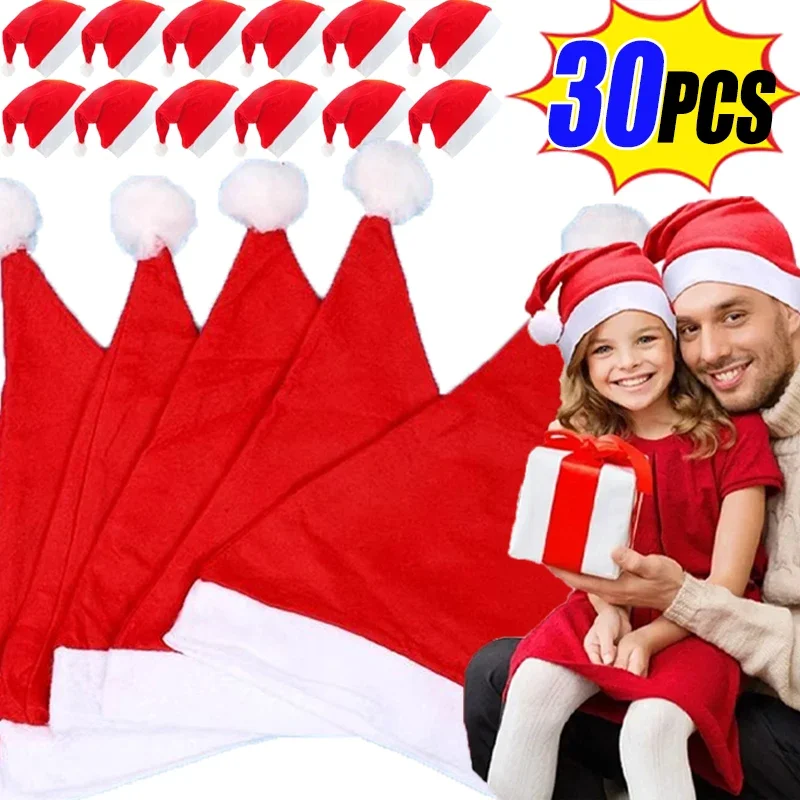 Červené vianočné klobúky pre dospelých Kids DETSKÁ TRAKÁTKA SANTA CLAUS VYVÁZAJÚCE KLEKOVANIE Veselé Vianoce Nový rok Festival dekorácie