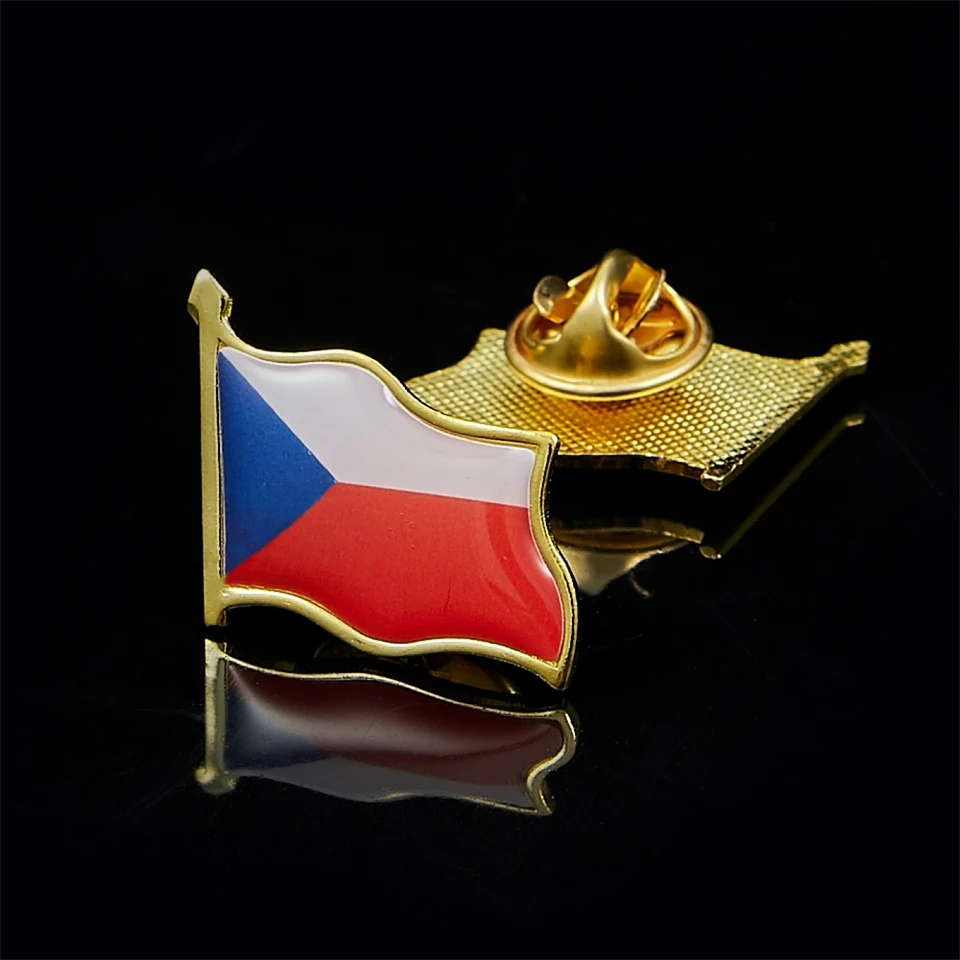 Česká republika Národná mávanie kovovým klopným vlajkovým kolíkom Brošňový odznak pre vintage kostýmové doplnky