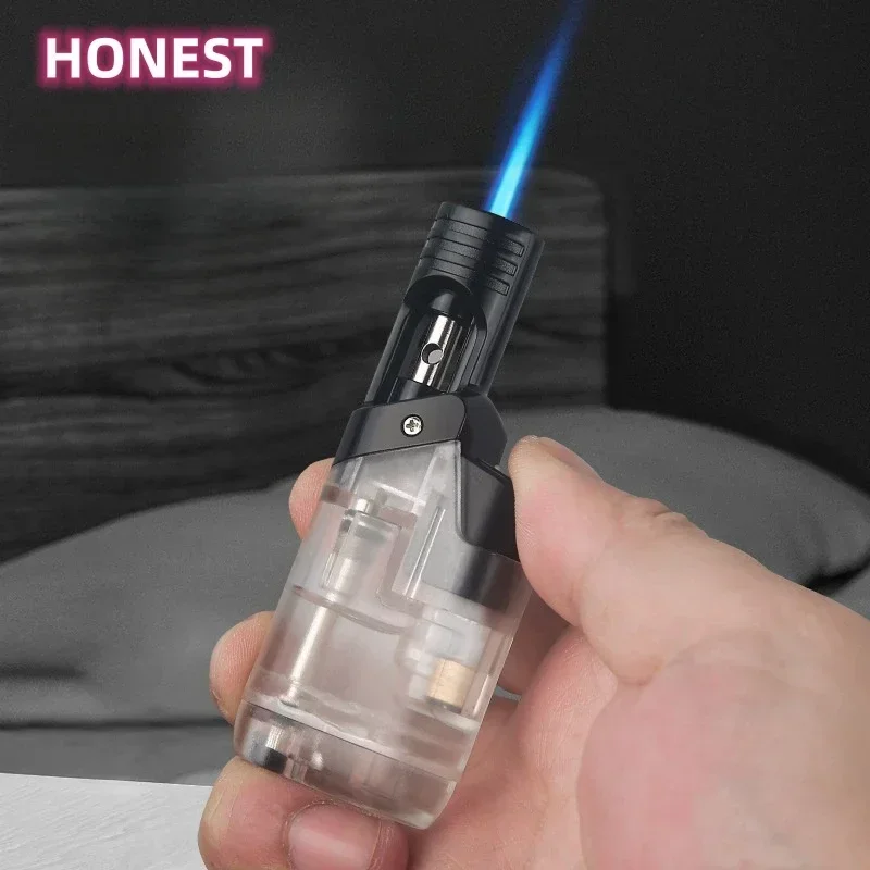 Čestné mini zváracie pištoľ Windproof Jet Blue Fire Gas Gas Gaster Veľká kapacita Olejový sklad vonku prenosné zapaľovače cigariet fajčenia