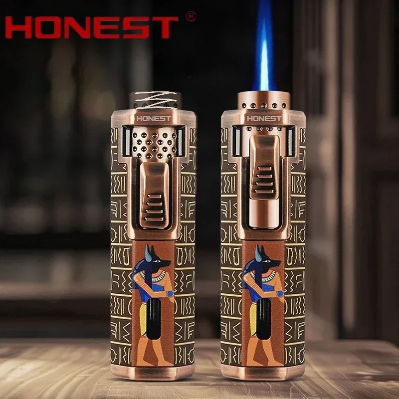 Čestný kov Cigar Spater Windproof Blue Flame Torch Outdoor ľahší módny fajčiarsky darček
