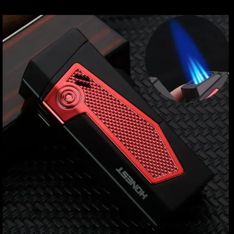 Čestný multifunkčný štvorprava Turbo Jet Blue Fire pre cigarety a cigary Windproof Righter pre mužov vynikajúci darček