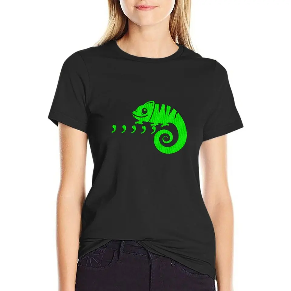 Čiarka Chameleon Funny 80. roky Karma veci Tričko Grafika roztomilé oblečenie kawaii oblečenie vintage oblečenie západné tričká pre ženy