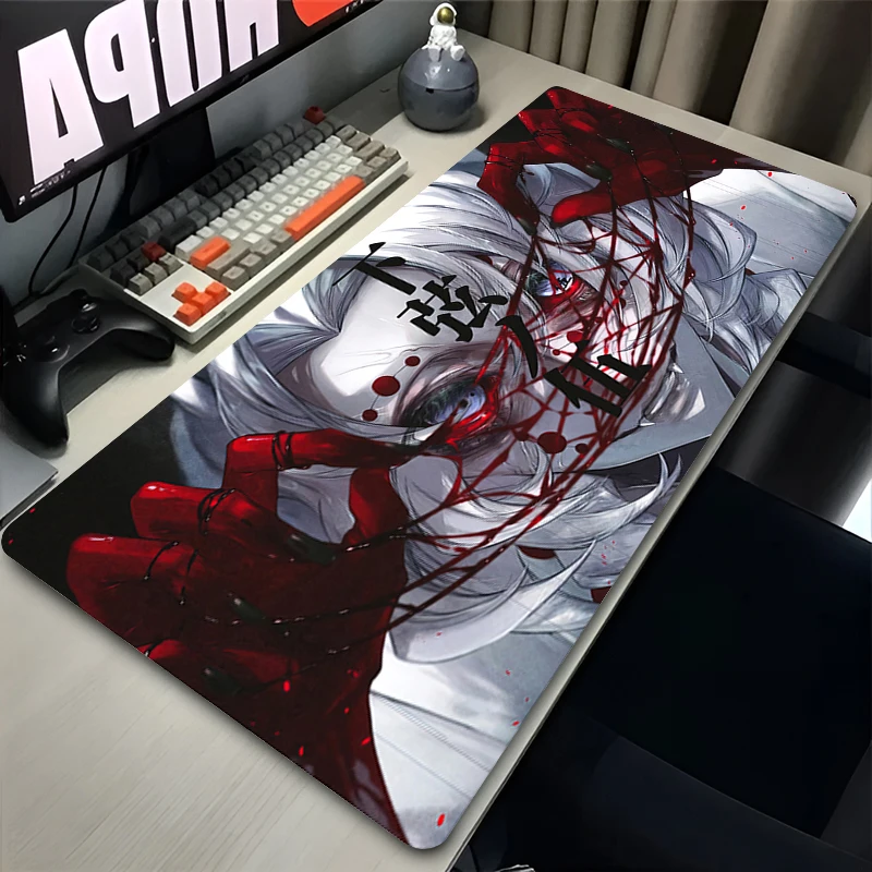 Čierna a biela duchovná myš Pad PC PC Demon Slayer Keyboard Koberca laptop japonsko Anime myš