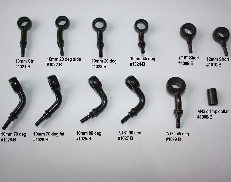 Čierna banjo pripevnenie 10 mm 11 mm 12 mm pre AN3 Nerezová spletená brzdová čiara spojka hadica kábel