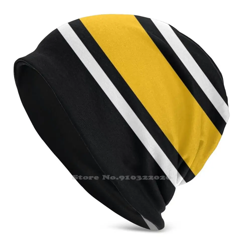 Čierna, biela a žltá napájací pruh pletený klobúk teplá čiapka vonkajšie čiapky oceľ mesto Iowa Steelers Hawkeyes Stripe zlato žltá