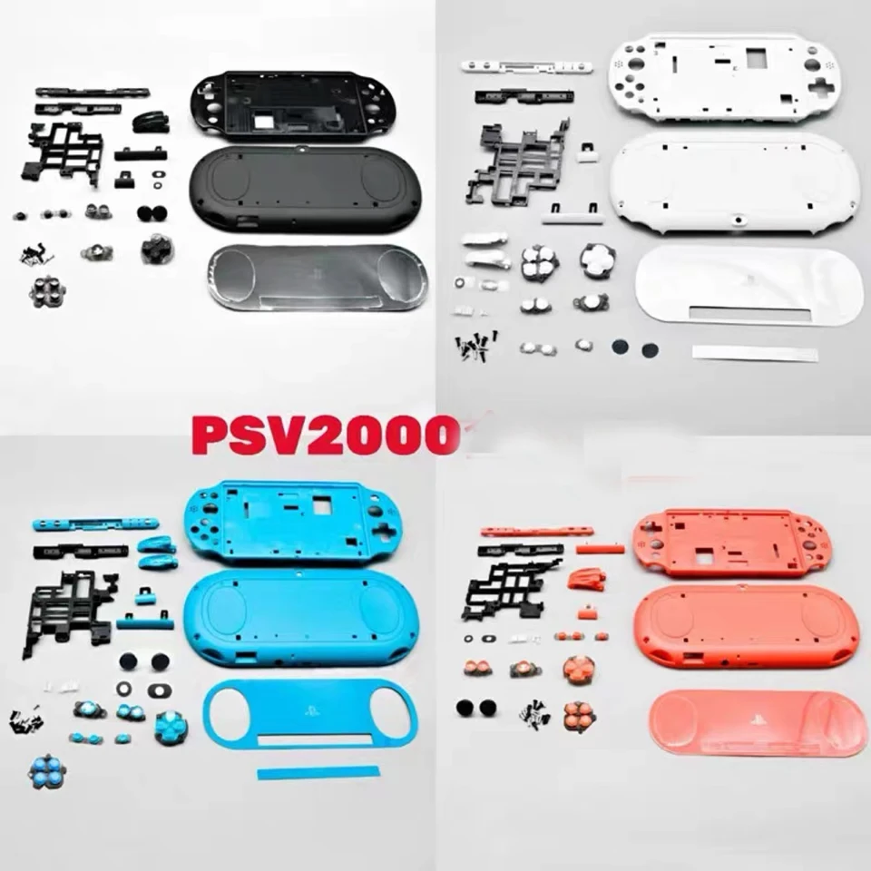 Čierna/biela/modrá/červená plná súprava krytu krytu krytu puzdra pre puzdro PSVita Slim PS Vita PSV 2000 Console