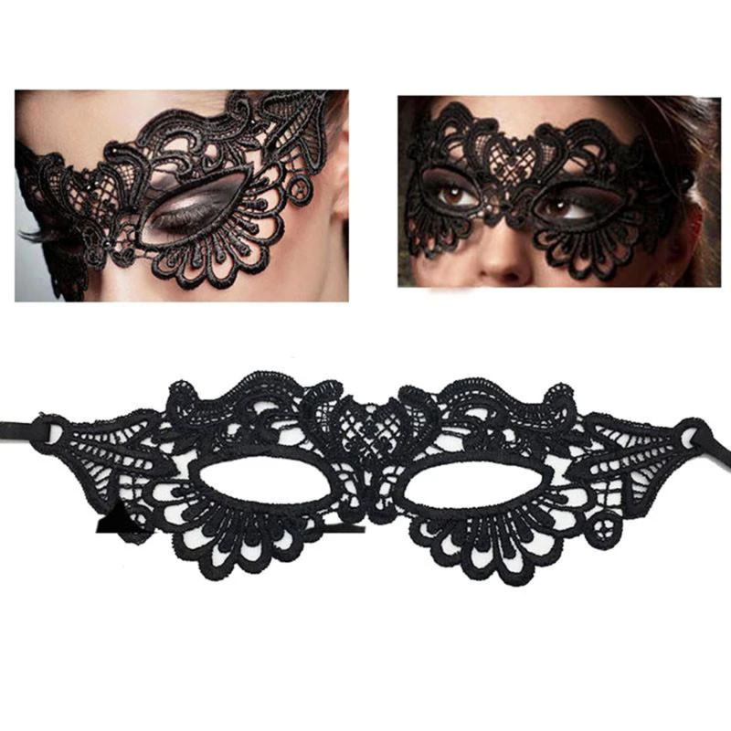 Čierna kráľovná čipka Maska výšivok Aplikácie Party karnevalová maska ​​Ženské doplnky svadobná maska ​​Halloween maškarná maska