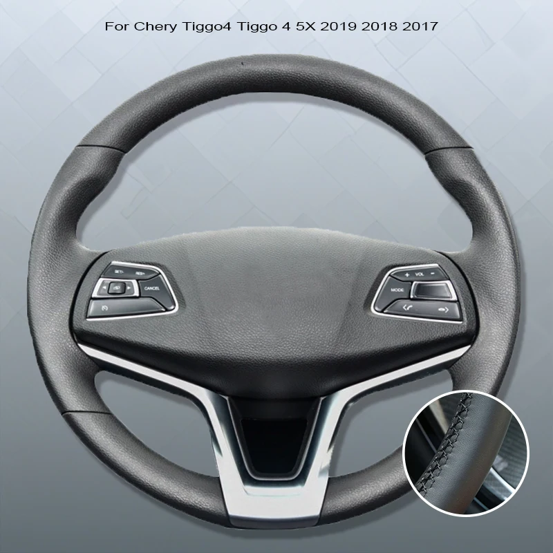 Čierna mikrovlákna kožená auto na volant Cover pre Chery Tiggo4 Tiggo 4 5x 2019 2018 2018