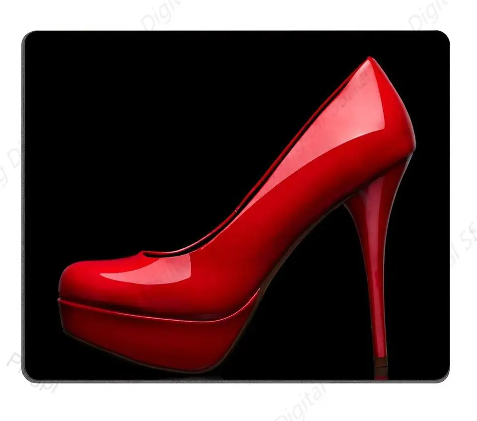 Čierna myš Pad Red High Heels Gaming Mouse Pad Anti Slip Gum Gift Vhodný pre notebooky v hernej kancelárii 25*30 cm