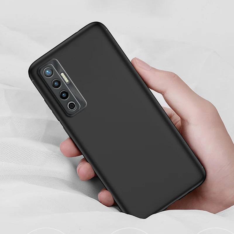 Čierna mäkká silikónová fonda pre Tecno Camon 17p puzdro 6 GB 128 GB 6,8 palca Soft TPU Kvalitný kryt telefónu pre Tecno Camon 17p