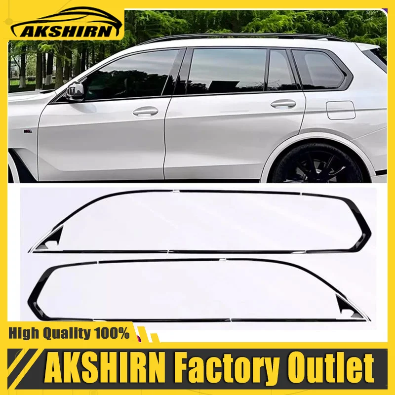 Čierna oceľová shchcg okenná formovacia rámová prúžk obloženie pre BMW X7 G07 2019-2023
