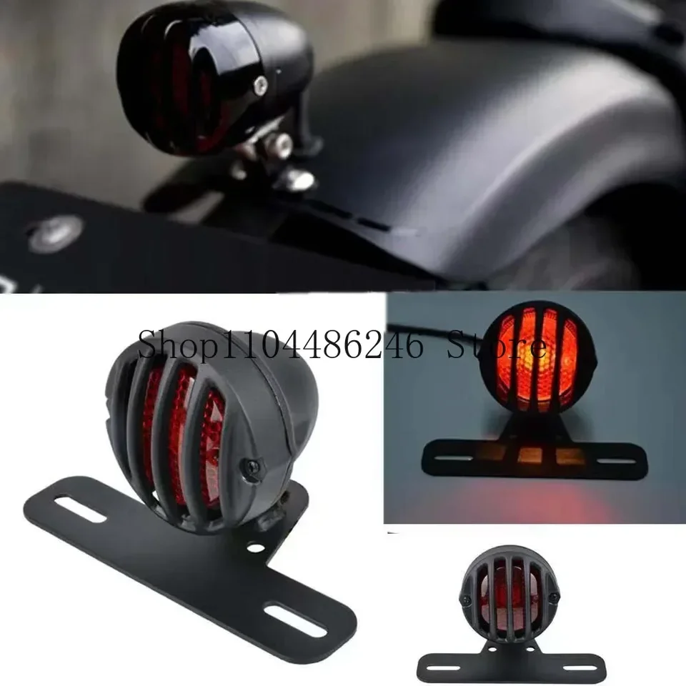 Čierna retro LED motocykla Tail Light Moto Zadná indikátorka Poznávacia značka Chopper Motorbike Lights pre Harley Honda