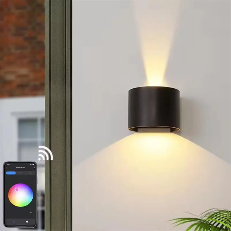 Čierna rgbcct tuya wifi+ble inteligentný život riadia oválne 12W LED stena Svetlo Stlmenie IP65 pre párty hudba Outdoor