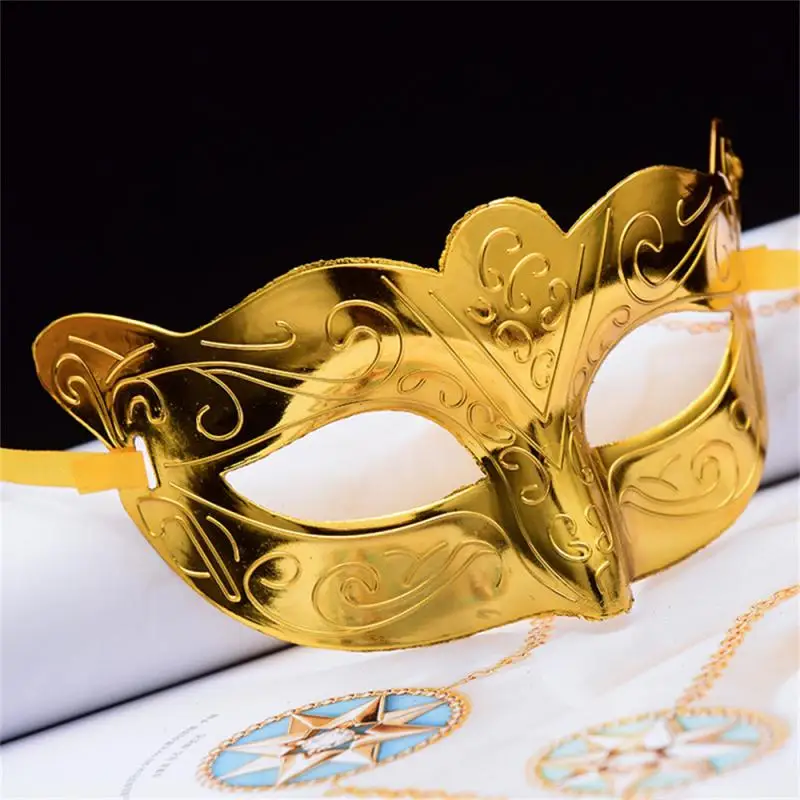 Čierna zlatá lebka kovová maska ​​Halloween kamienok po polovicu tváre benátska maškaráda Muži biele ženy lebka filigree Party Mask
