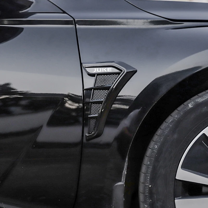 Čierne auto Fender Side Vents Vzduch prúdenie prívodu dieru žralok 3D mriežkový kryt pre nissan juke car doplnok