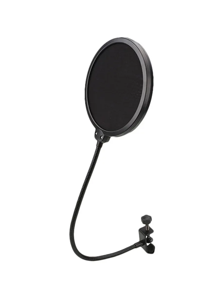 Čierne dvojvrstvové štúdiové mikrofónové čelné sklo Pop filter pre rečový rekordérový popový filter pre vysielanie online