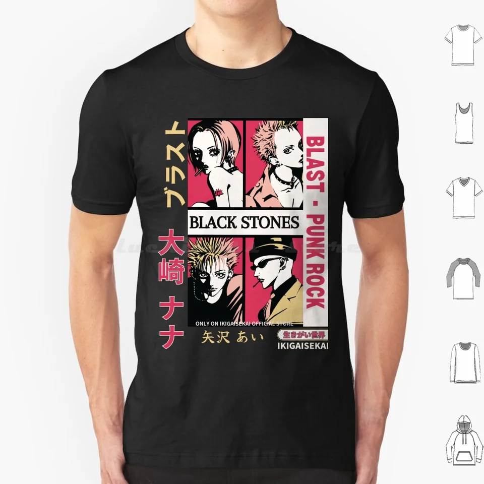 Čierne kamene plagát-nana-anime umenia tričko bavlnené muži ženy DIY tlač Nana Anime manga nana osaki hachi čierne kamene pasce