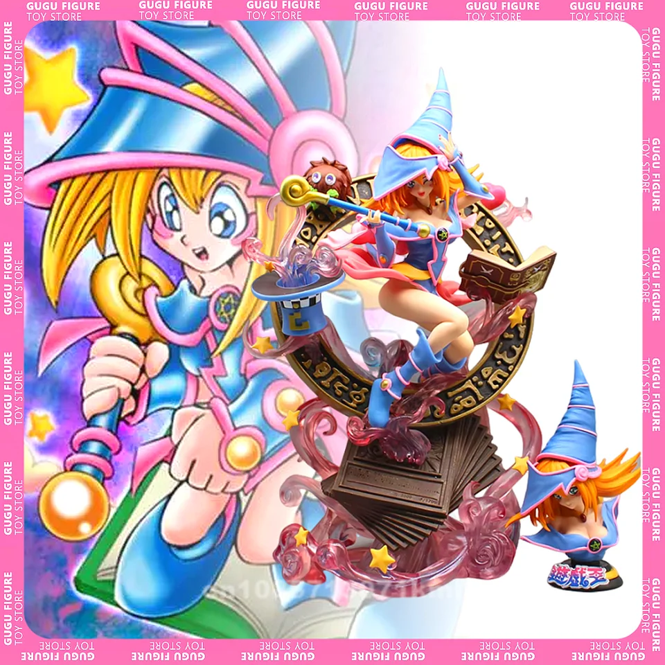 Čierne kúzelné dievča anime figúrky Yu-Gi-Oh Duel Monsters Figurine 37,5 cm PVC sochy kawaii model deora