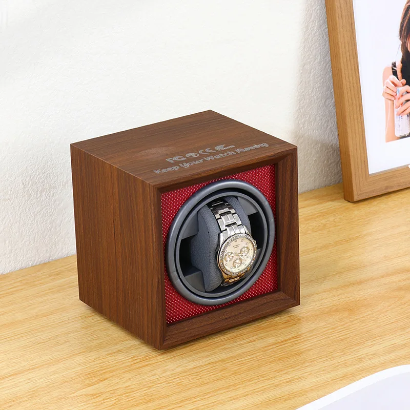 Čierne orechové domácnosti Vertikálne hodinky Winder Single Watches Organizátor Box Mechanické hodinky Automatické vinutie príslušenstva zariadenia