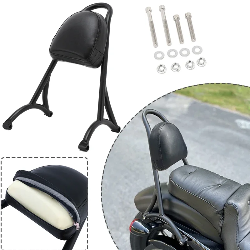 Čierne príslušenstvo pre motocykle Sissy Bar zadné osobné operadlá s vankúšom pre Harley Sportster XL883 1200 X48 2004-up