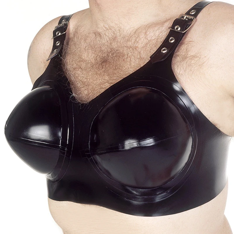 Čierne sexy latex podprsenky s nafukovacou poprsenkou gumovou plodinou Top košele pásové spodky Brassieres yf-0342