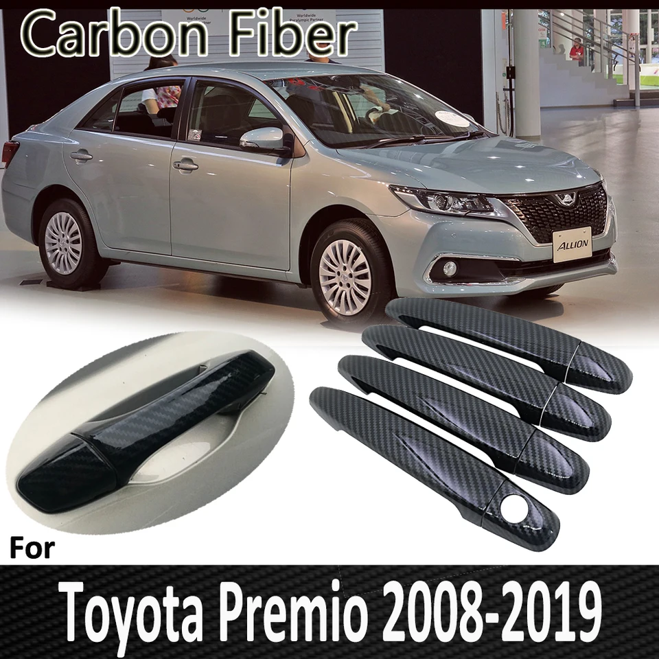 Čierne uhlíkové vlákno pre Toyota Premio Allion T260 2008 ~ 2019 2009 2010 2012 2012 2013 2014 2015 2015 Kruta na dvere Kryt automobilov