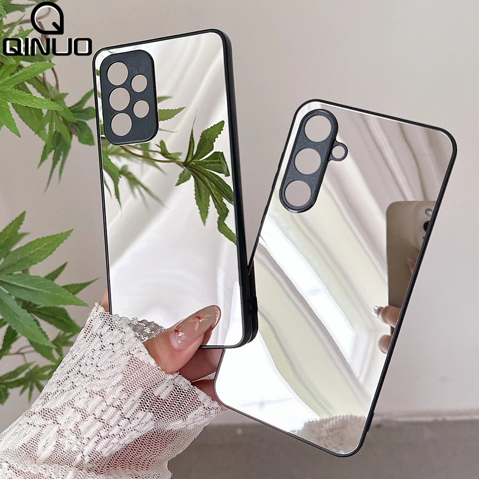 Čierne zrkadlové puzdro pre telefón Samsung Galaxy S24 S22 S23 S21 S20 Plus Fe Note 20 Ultra A55 A35 A25 A15 A54 A34 A34 A24 A52 A53