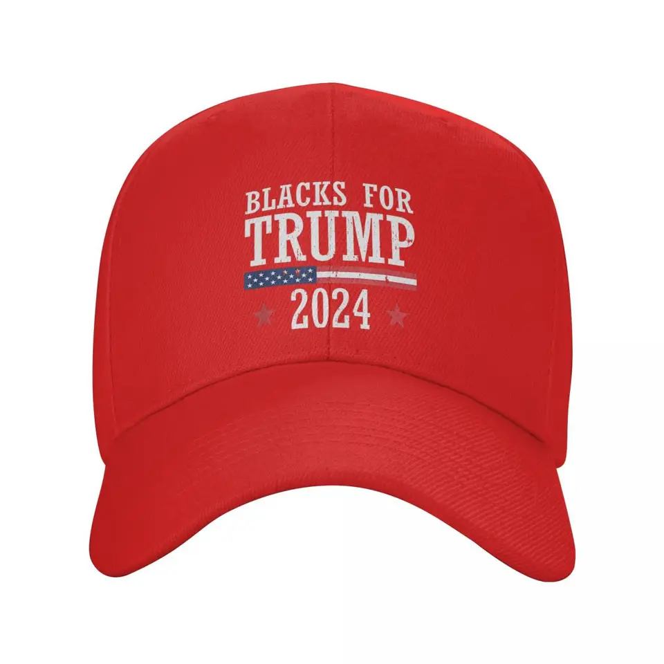 Čierni pre Trump 2024 Prezidentský baseballový čiapka Unisex Hip-Hop Sun Hat Hat Nastaviteľné polyesterové slnečné klobúky Vysoko kvalitné klobúky