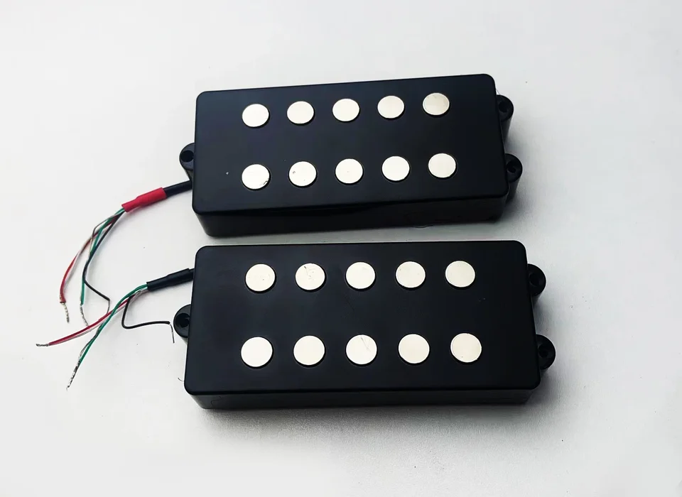Čierny 5 strunových otvorených typov Bass Guitar Pickup Humbucker pre hudbu muž bass coil kohútika so 4 corewire