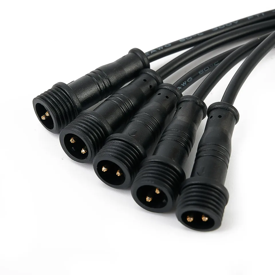 Čierny 5pairs Muž a ženský kábel 22awg 15 mm 2pin IP65 nepremokavý konektor 0,3 mm predaj horúcich úplne novú hodnotu Najnovšia hodnota