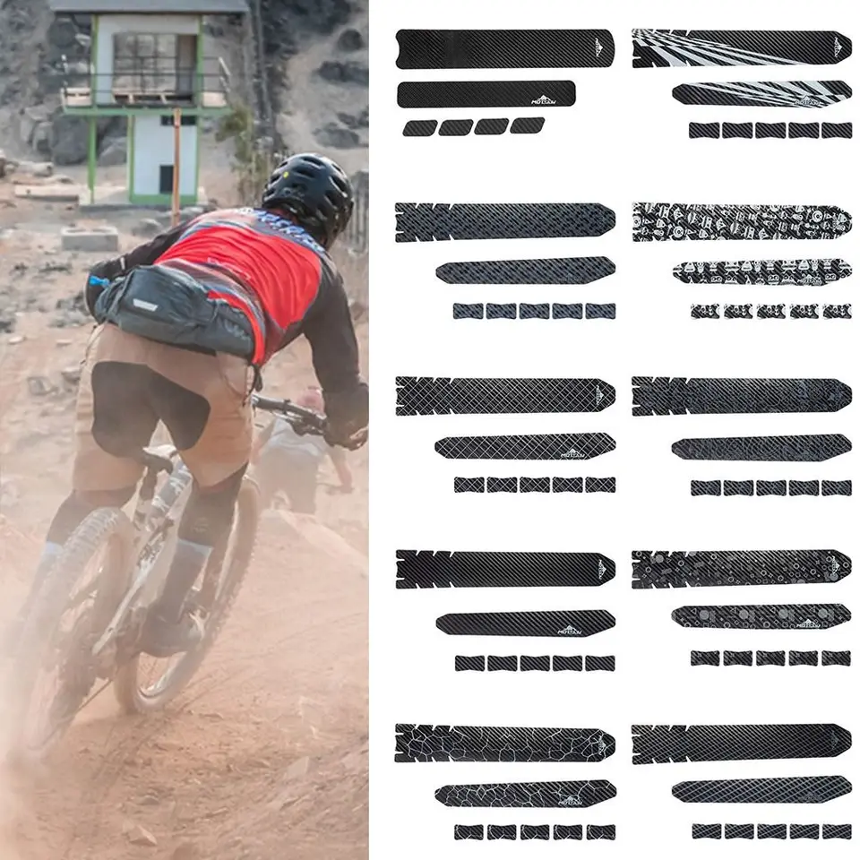 Čierny bicykel Chranné nálepka Cyklistické príslušenstvo Cycling Acting Care Care Bike Frame Sticker Anti-Scratch Spodný rámec