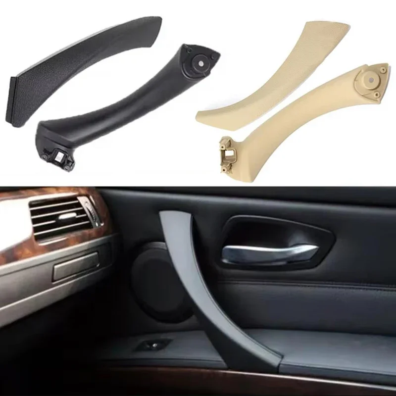 Čierny béžový interiér vozidla ľavé pravé dvere Vnútorné rukoväť Panel Panel Tink Tink Cover pre BMW 3 Series E90 E91 E92 316 318 320 325 328i