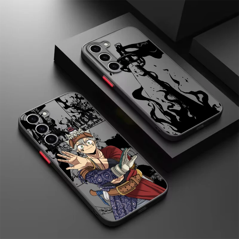 Čierny Clovo Cool Anime Comic Comic Frosted TRANSUCENT pre Samsung Galaxy S24 S23 S22 S21 S20 FE S10 S9 S8 PLUS ULTRA PRO 5G MATTE
