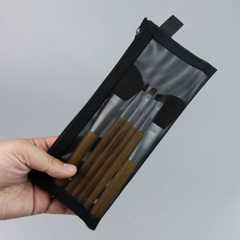 Čierny make -up rúžový kefový taška na cestovanie na zips