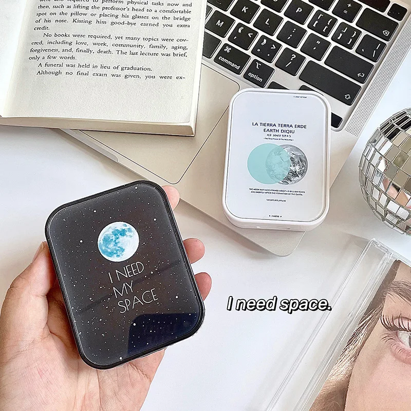 Čierny mesiac kontaktný šošovka Sense Budúca technológia Kozmetický kontajner prenosný cestovný set Sektacle Case Storage šošovky